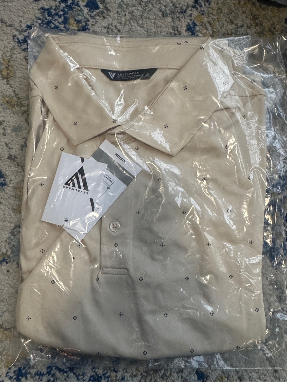 Men’s Beige Short-Sleeve Polo Shirt - Levelwear NWT